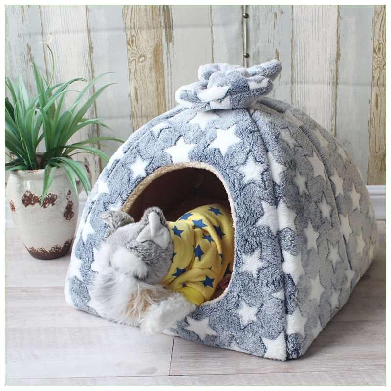 New Winter Warm Multi Color Portable Dog Cat House Play Tent Cat Dog Bed Soft Cat Tent Dog Kennel