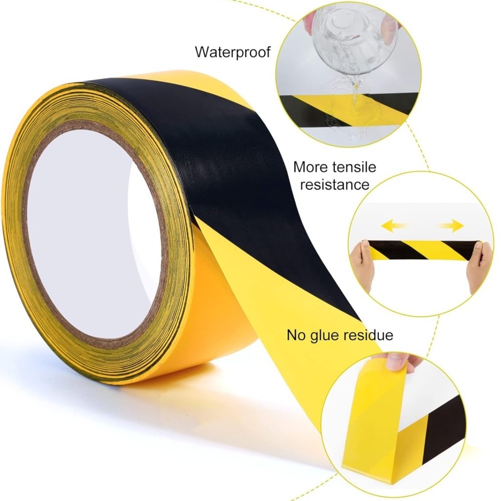 High Quality PVC tape factory manufacturing tape Cheap Pvc Yellow Printing Warning Black Tape