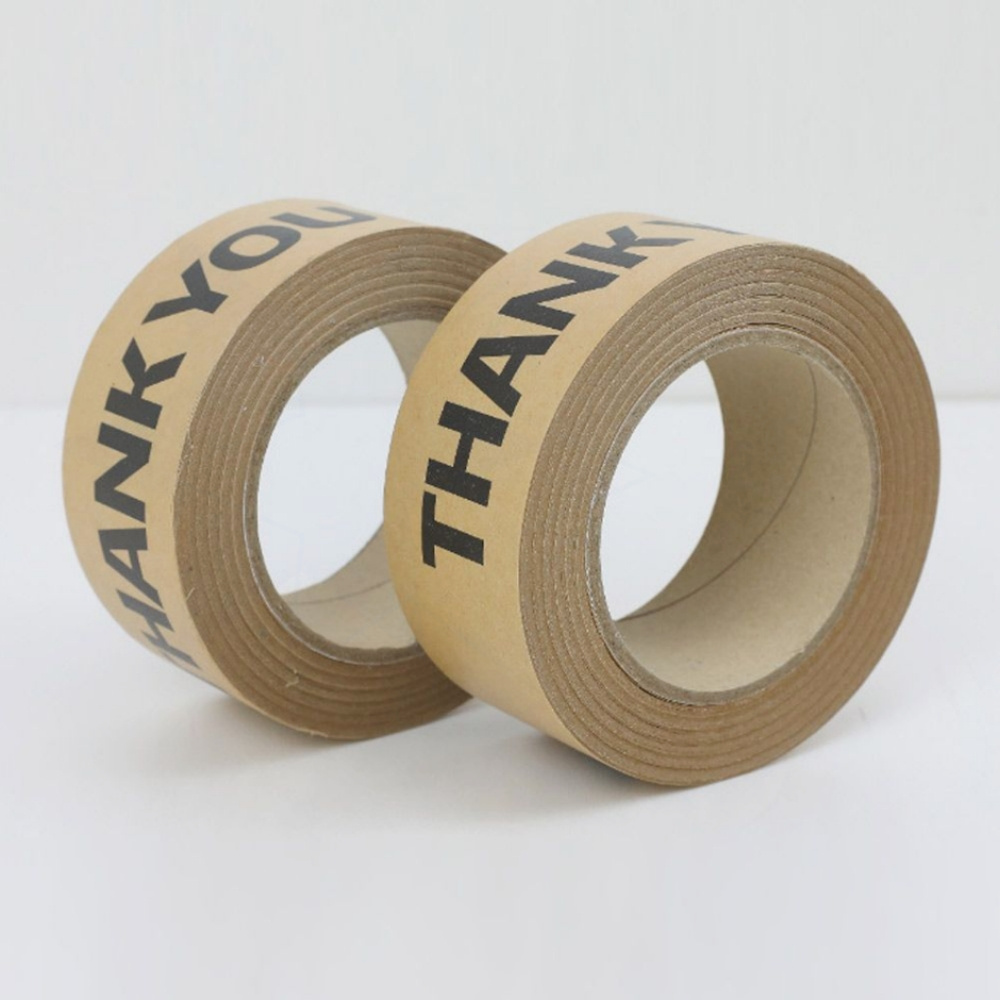 New Eco Friendly Custom Logo Printed Biodegradable Water Activated Self Adhesive Kraft Paper Gummed Tape Packing Tape