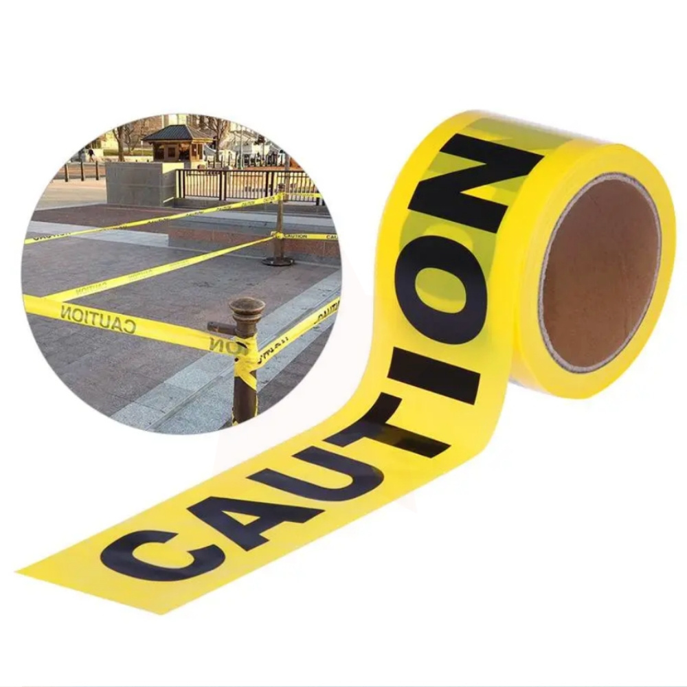 Cheap Price Custom Barricade 100m Tube Do Not Enter Detectable Yellow Color Self Adhesive Pvc Caution Safety Tape