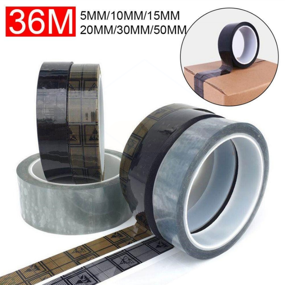 ESD Double-sided Grid Tape Black OPP Anti Static Tape For Electronic Components Parts