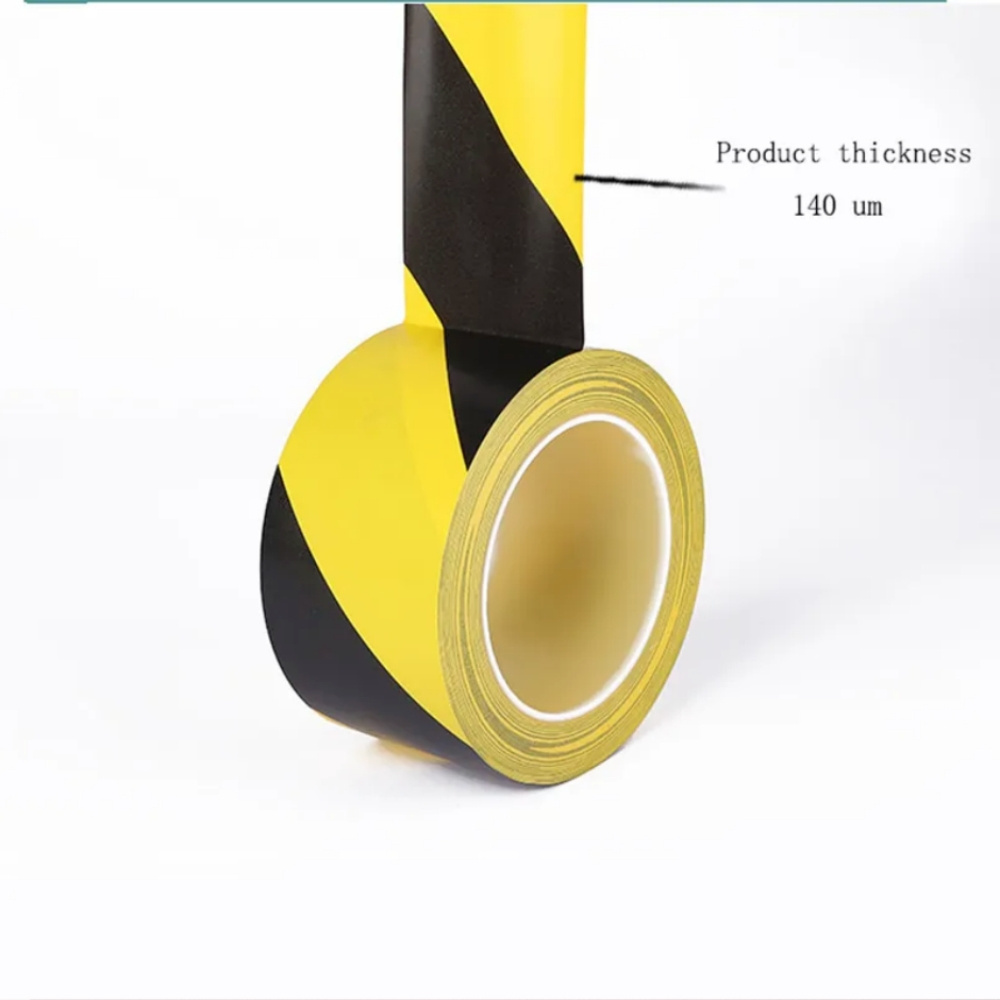 High Quality PVC tape factory manufacturing tape Cheap Pvc Yellow Printing Warning Black Tape