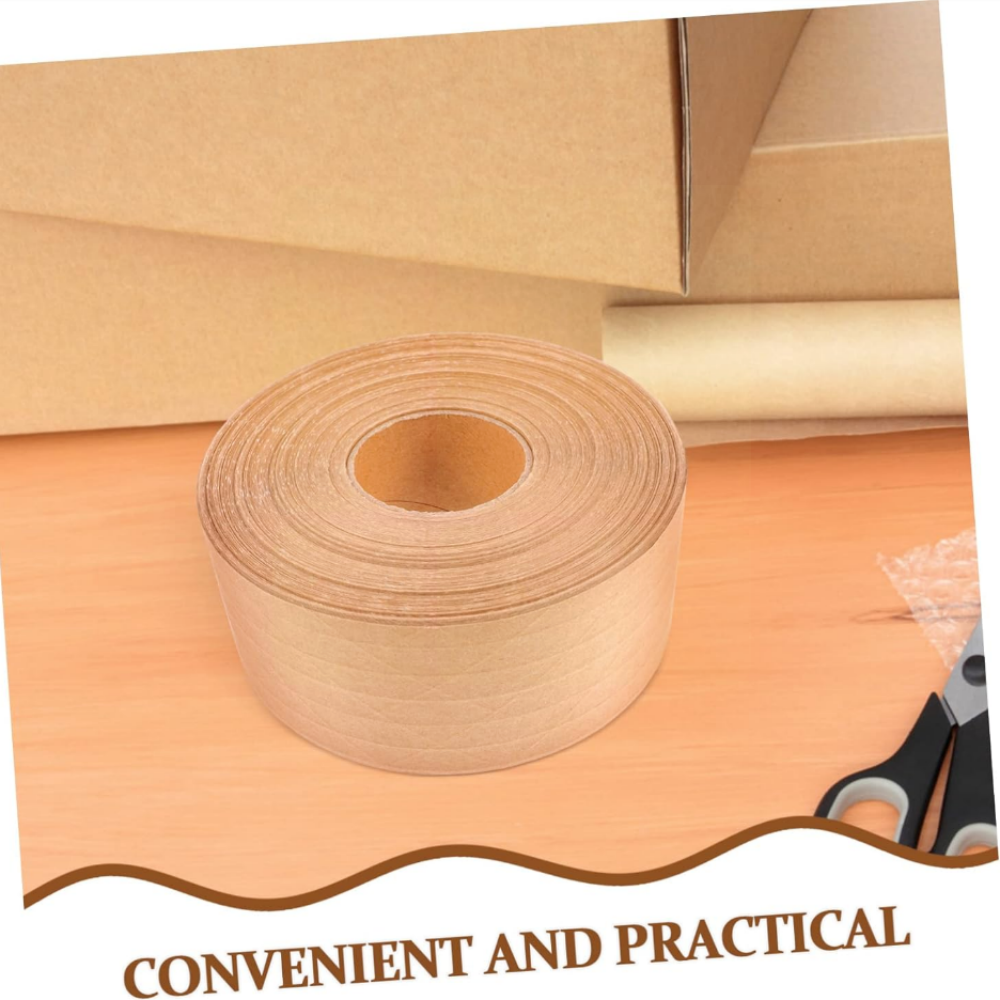 Water Activated Parcel Kraft Paper Adhesive Tape Bio-Degradable Kraft Paper Water Activated Tape Reinforced Kraft Paper Tape