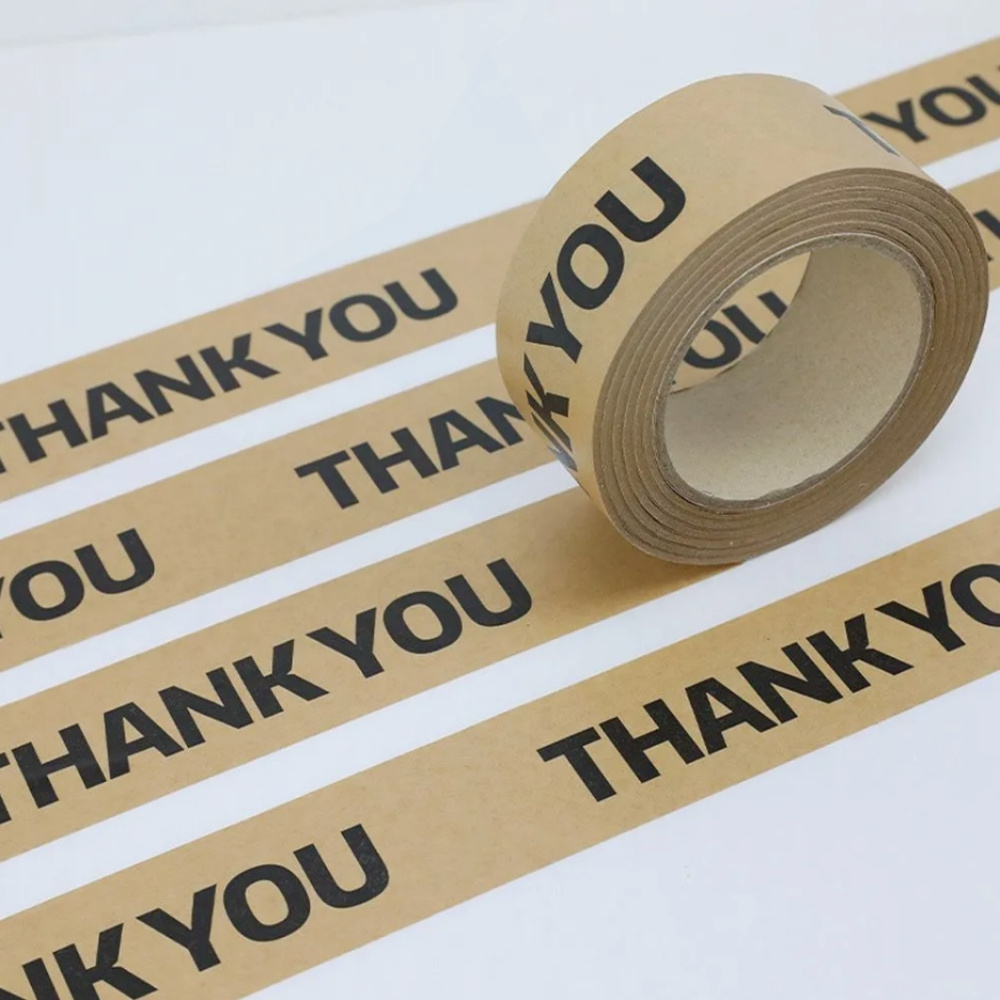 Self Adhesive Biodegradable Custom Rubber Sealing Gummed Glue Packing Carton Brown Kraft Paper Tape