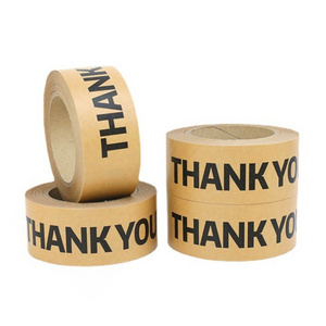 New Eco Friendly Custom Logo Printed Biodegradable Water Activated Self Adhesive Kraft Paper Gummed Tape Packing Tape