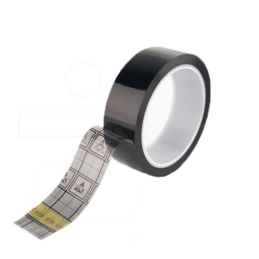 Cheap factory price Brown Black Single double Side OPP PET Film ESD Shielding Conductive Antistatic Grid Adhesive Tape