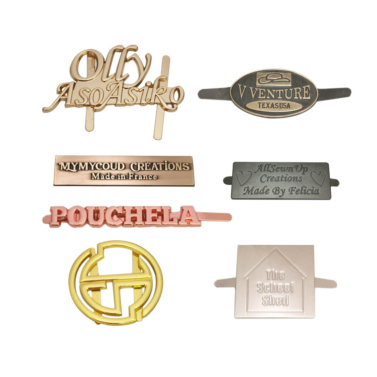 Manufacturer engraved name Metal Tag Custom handbags Metal Logo Plate label For Bag Hardware