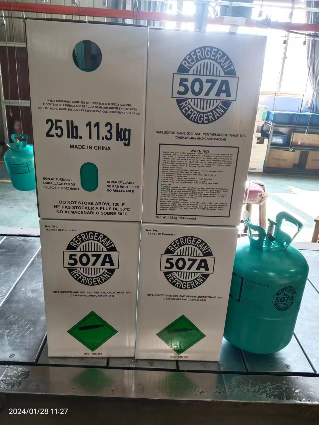 Gas Refrigerant R507 11.3kg Cylinder Gas R507a Refrigerant