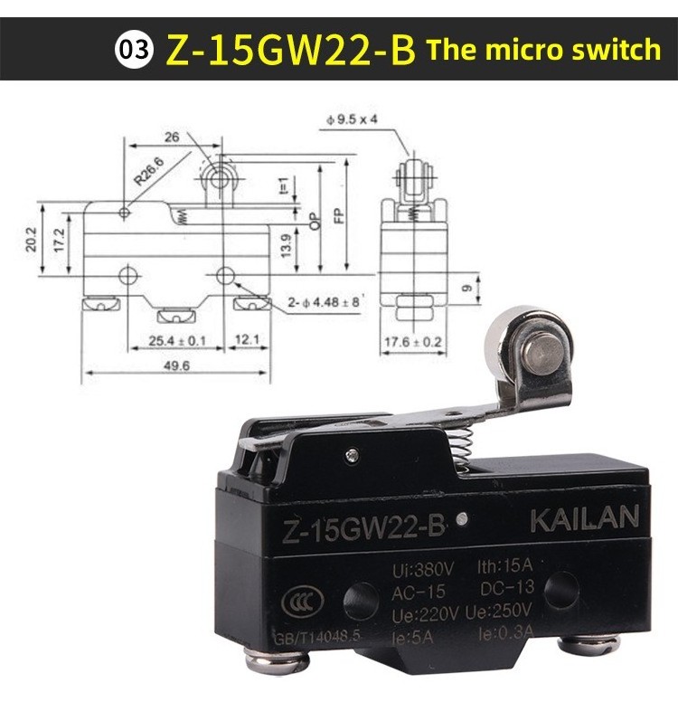 Push Button Msw micro travel limit switch limit micro switch with momentary metal button 1no 1nc