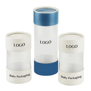 China Manufacturer New Arrival paper cardboard cylinder packaging clear pet pvc window paper tube box