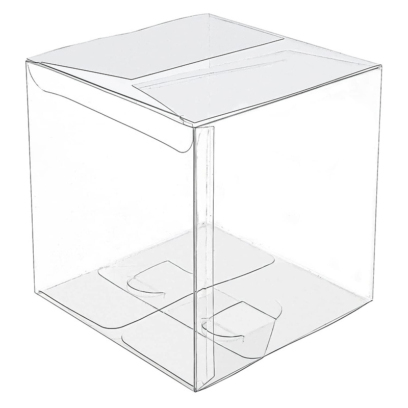 Custom square transparent individual cupcake box clear PET packaging plastic wedding party favor box for cupcake