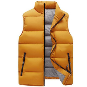 Wholesale custom lightweight waistcoat warm sleeveless jacket big size winter men cotton puffer vest