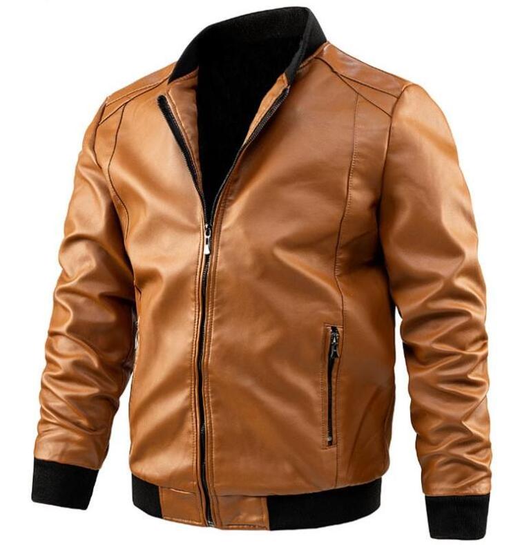 Wholesale Autumn Winter Coat Men's Fashion Bomber Jacket Slim Motorbike Faux Leather Jackets