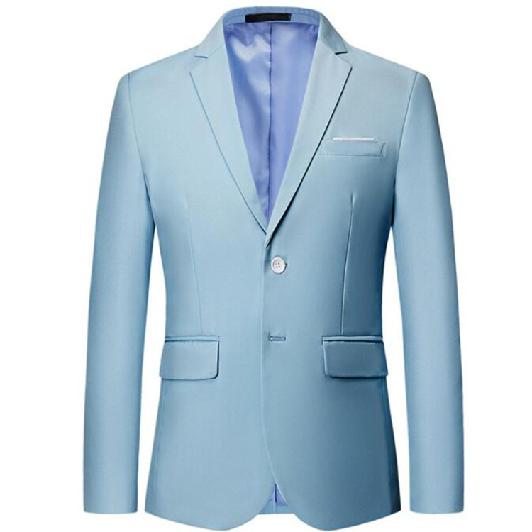 Fashion Slim Fit Men Blazer Solid Color Casual Business Mens Blazer Suit Jacket Coat Groom Wedding Dress Suit Top