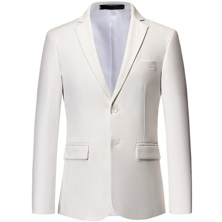 Fashion Slim Fit Men Blazer Solid Color Casual Business Mens Blazer Suit Jacket Coat Groom Wedding Dress Suit Top