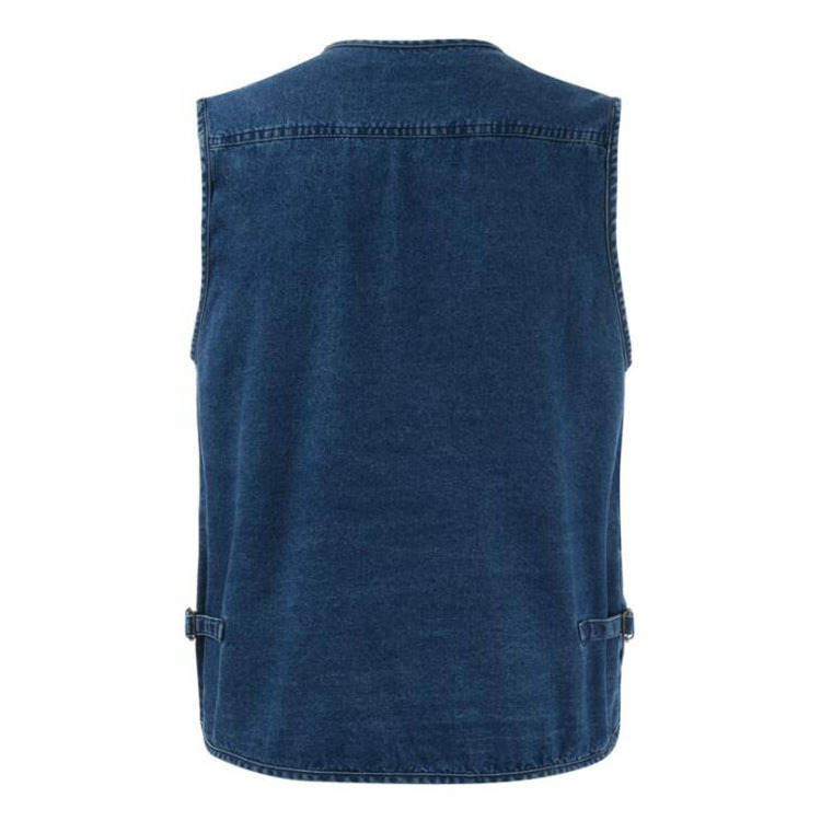 Fashion Mens Denim Vest Sleeveless Jacket Men Autumn Casual Vest With Multi Pocket Outdoor Sports Vest For Men