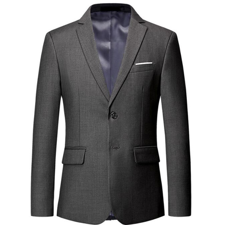 Fashion Slim Fit Men Blazer Solid Color Casual Business Mens Blazer Suit Jacket Coat Groom Wedding Dress Suit Top