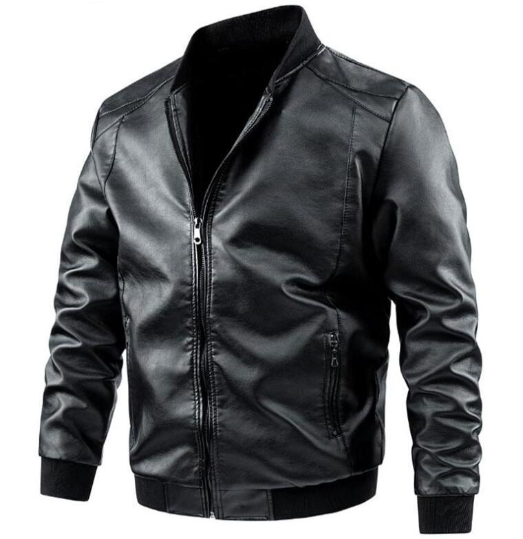 Wholesale Autumn Winter Coat Men's Fashion Bomber Jacket Slim Motorbike Faux Leather Jackets