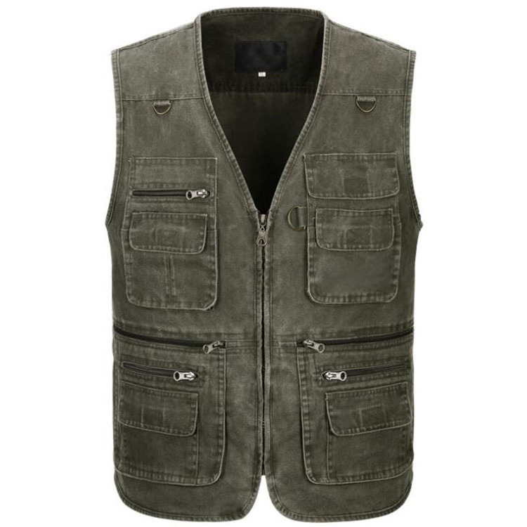 Fashion Mens Denim Vest Sleeveless Jacket Men Autumn Casual Vest With Multi Pocket Outdoor Sports Vest For Men