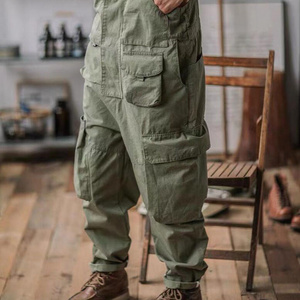 Custom cotton fabric men's front full zip utility cargo pocket men overalls trousers Men Trendy Overalls worker Cargo pants