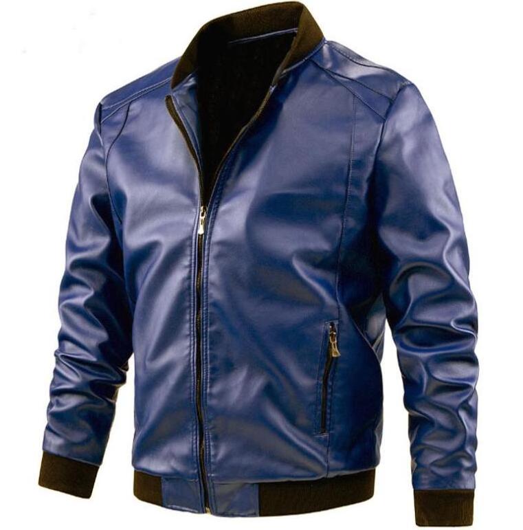 Wholesale Autumn Winter Coat Men's Fashion Bomber Jacket Slim Motorbike Faux Leather Jackets