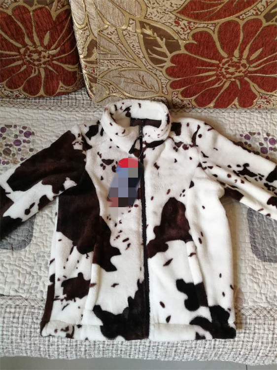 New Winter Boutique Warm Mom And Me Cow Print Milk Fleece Jackets Ladies Super Soft Brands Stand Collar Pullover For Adult Kids