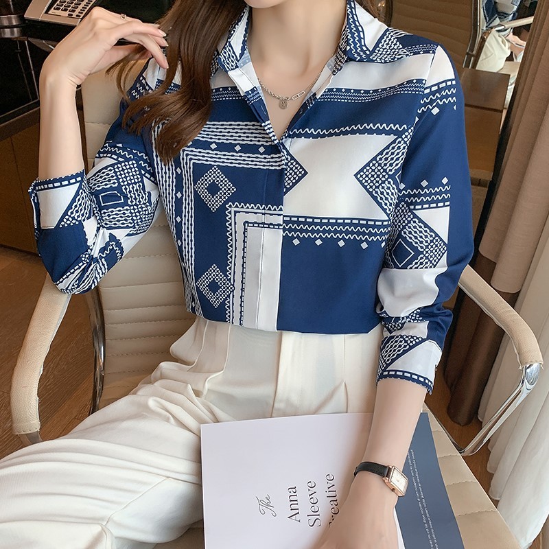 2023 New Fashion Printing Ladies Shirts Women's Blouses Spring Autumn Long Sleeve Shirts Tops Blusas Mujer