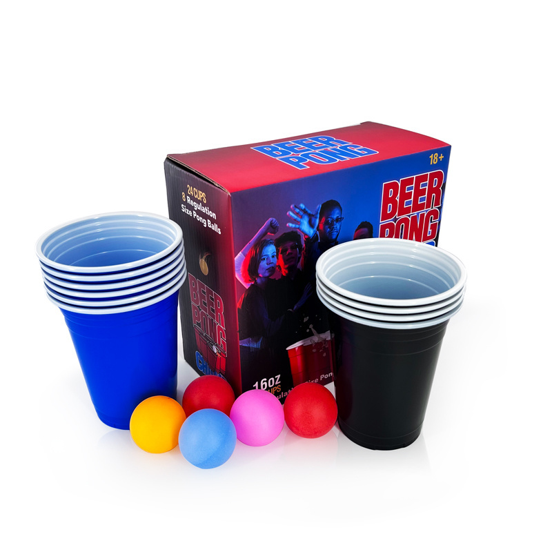 Outdoor Portable Adults Drinking Games Beer Pong Mug Kit for Parties Pub Indoors