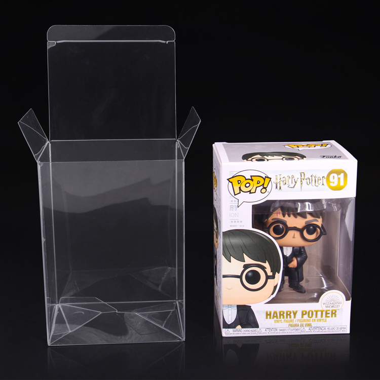 Custom Transparent PET PVC Folding Boxes Acetate Funko Pop Box with Auto Lock Bottom Soft Line Scatola di Lego