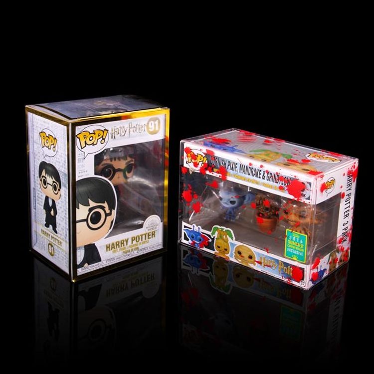 Factory Wholesale Blood Printing 0.5mm 0.6mm Funko Pop Case Custom Plastic PET Boxes Funko Protector Pop