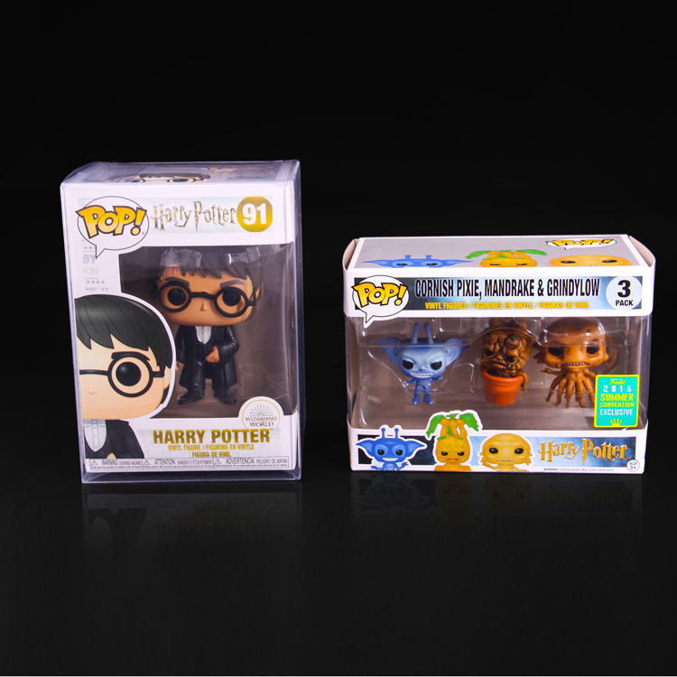 Custom Transparent PET PVC Folding Boxes Acetate Funko Pop Box with Auto Lock Bottom Soft Line Scatola di Lego