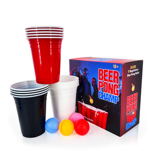 Outdoor Portable Adults Drinking Games Beer Pong Mug Kit for Parties Pub Indoors