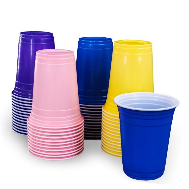 16oz Disposable Party Cups Colored Plastic Drinking Cup For Cold  And Hot Drinks Sodas Lemonades Ciders Beers Cocktails Pong Cup