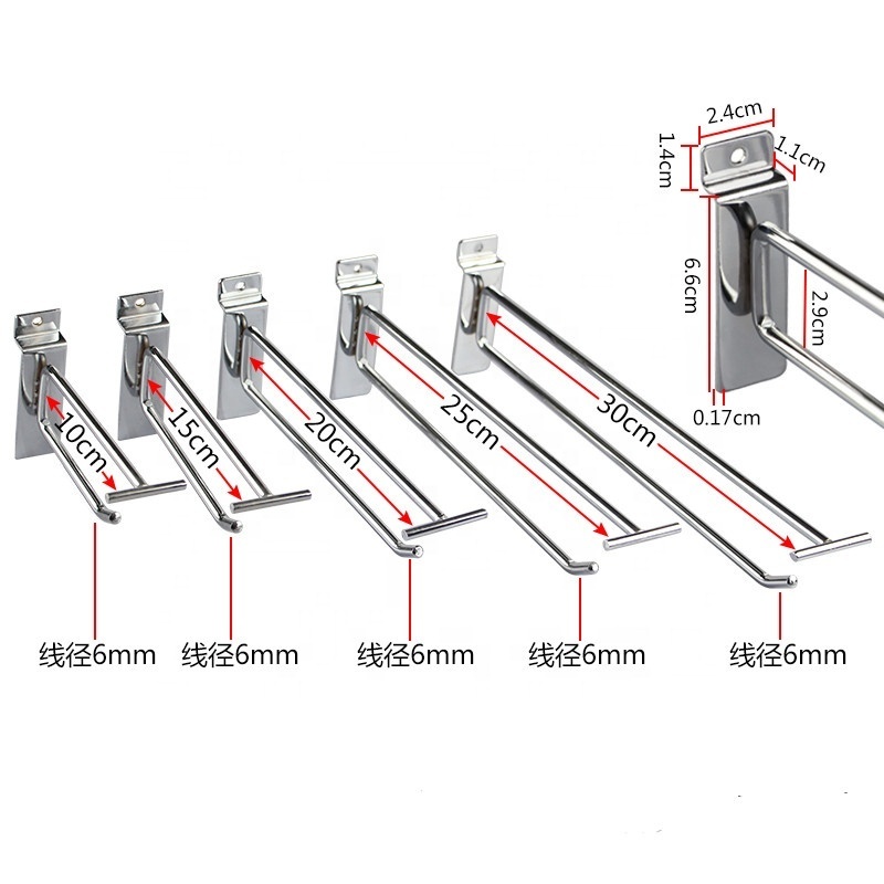 Kainice hot sale wall hanger retail display accessories supermarket slatwall hook display pegboard hooks