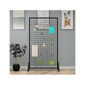 Kainice Customized Double Sided Floorstanding hanging hook Metal Wire Grid Wall Panel iron wire mesh retail display racks