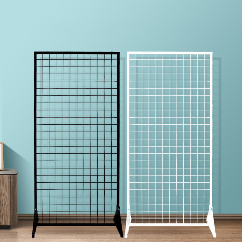 Kainice Customized Double Sided Floorstanding hanging hook Metal Wire Grid Wall Panel iron wire mesh retail display racks