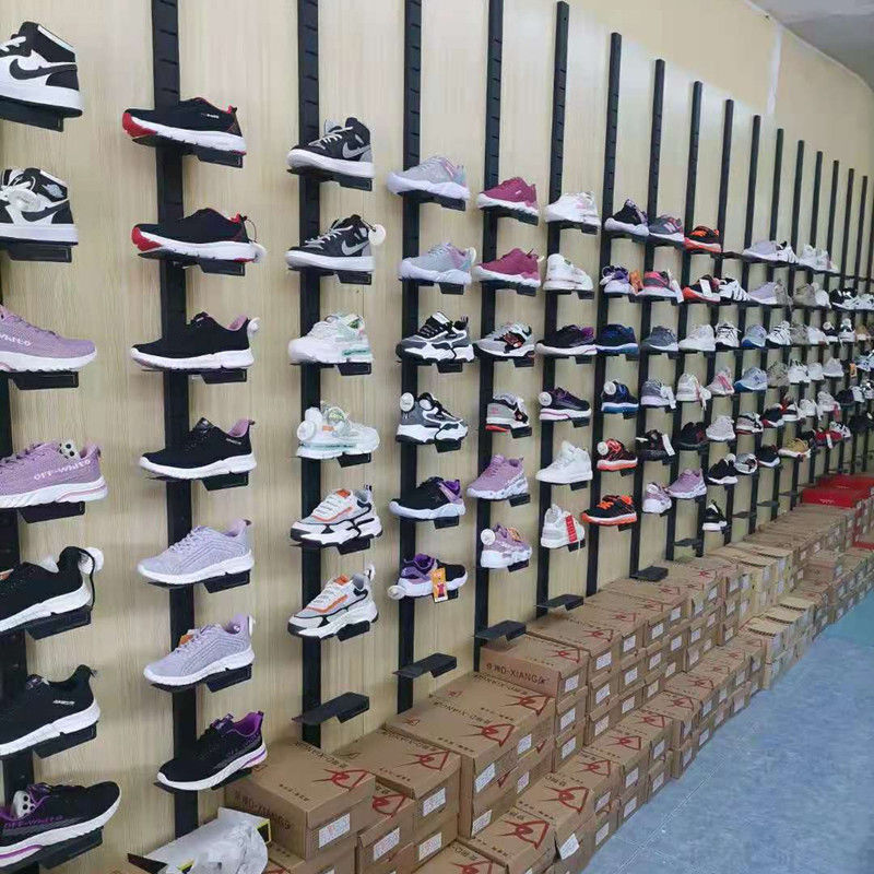 Kainice Customized OEM metal wall mounted Store Design Metal Sneaker shoe store display racks