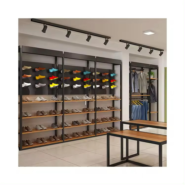 Kainice Customized OEM metal wall mounted Store Design Metal Sneaker shoe store display racks