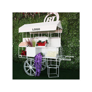 Kainice Customise White Event Party Use Outdoor Flower And Candy Cart For Wedding Decoration