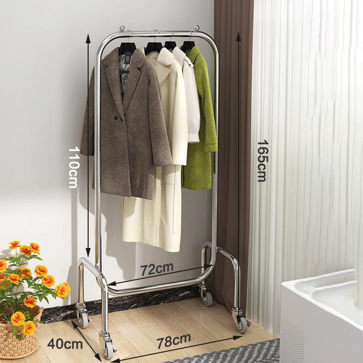 Kainice Double Layer Storage Shoe Clothes Hanging Rack Laundry Hamper Basket Butler Cart with Wheels