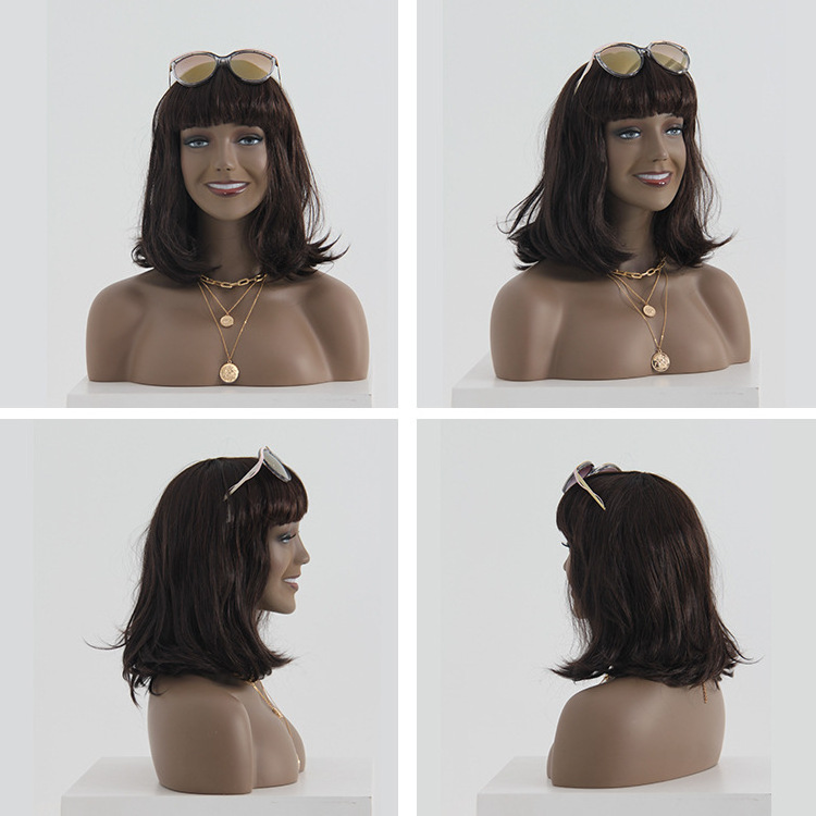 Kainan Mannequins Perruques African American Female Bust Half Body Realistic Mannequin Head With Shoulder For Wig Display