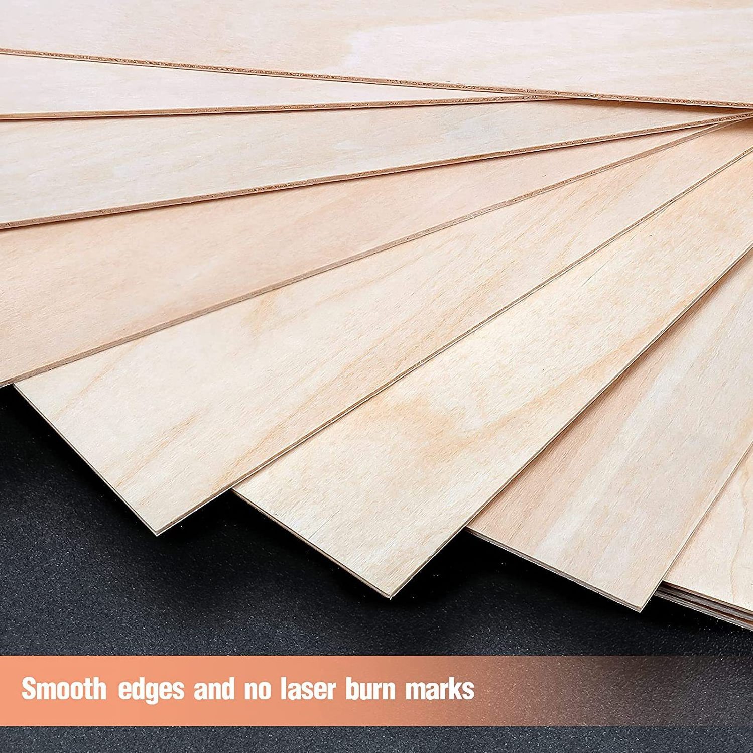 Kainice Custom Plywood Sheets 3mm Basswood Laminate Thin Wood Square DIY Handmade Materials For Painting Aircraft Model Material