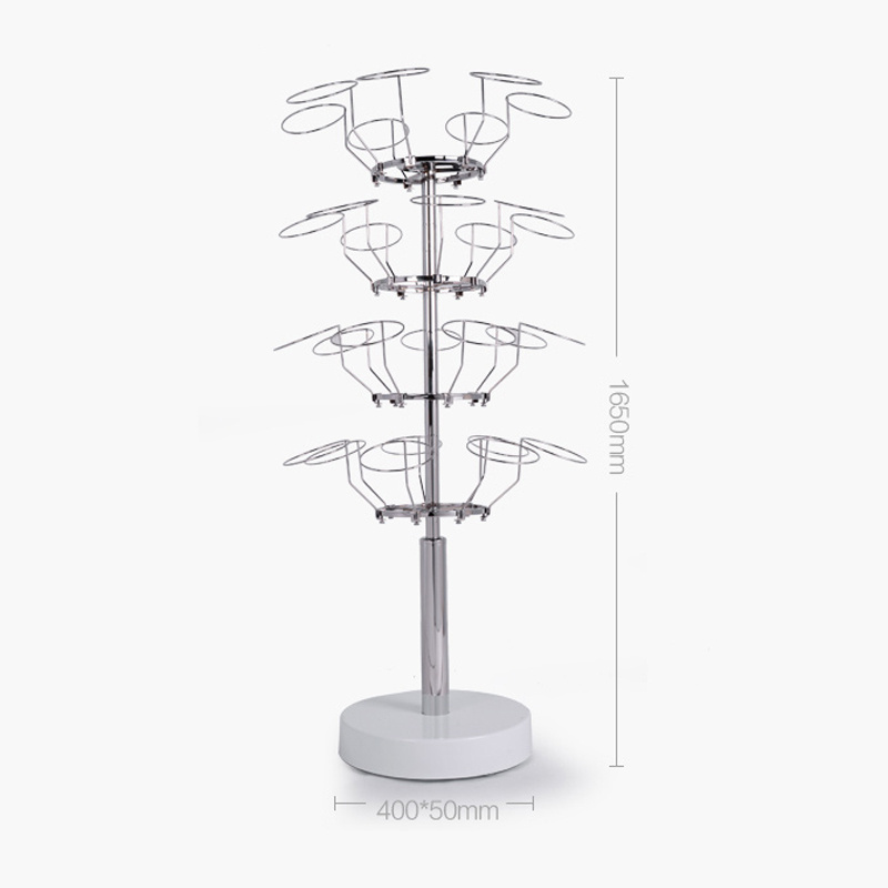 Kainice Customized Retail Hanging Display Stand Metal Wire Hat Baseball Display Rack Hat Organizer Hanger Wig Display Stand