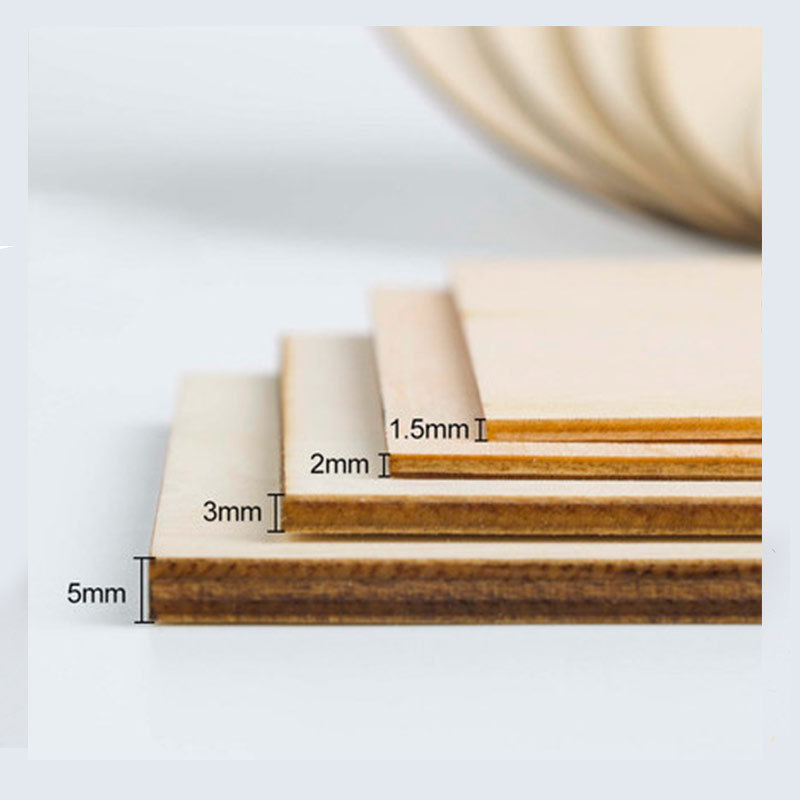 Kainice Custom Plywood Sheets 3mm Basswood Laminate Thin Wood Square DIY Handmade Materials For Painting Aircraft Model Material