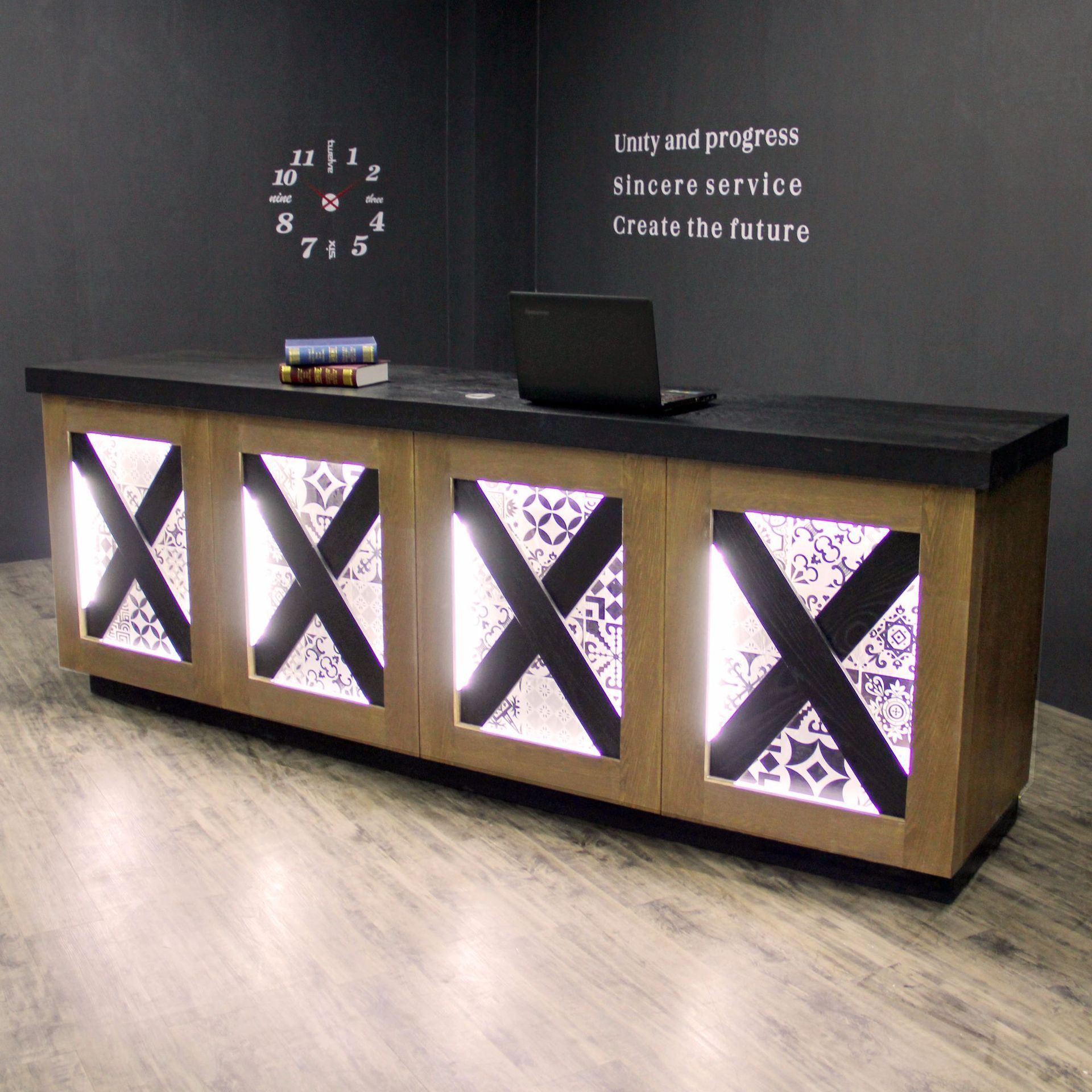 Kainice hot sales black white checkout counter check out counter for supermarket reception desks for shop