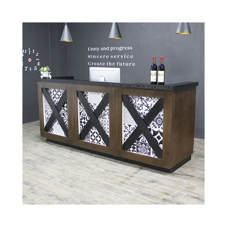 Kainice hot sales black white checkout counter check out counter for supermarket reception desks for shop