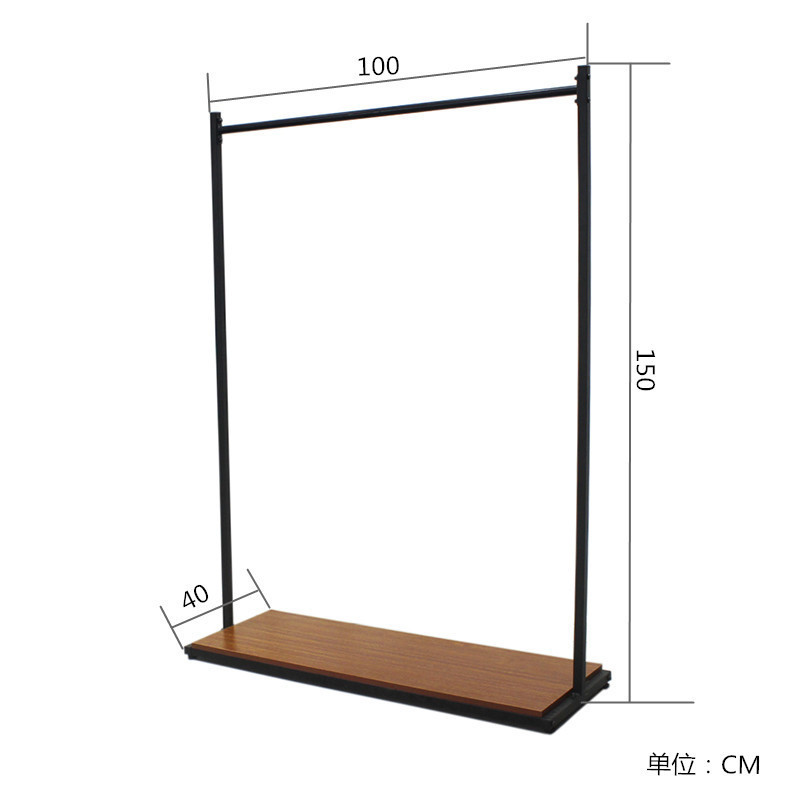 Kainice Customized Freestanding Industrial Pipe Metal Garment Display Stand Clothes Rack for Clothing Store