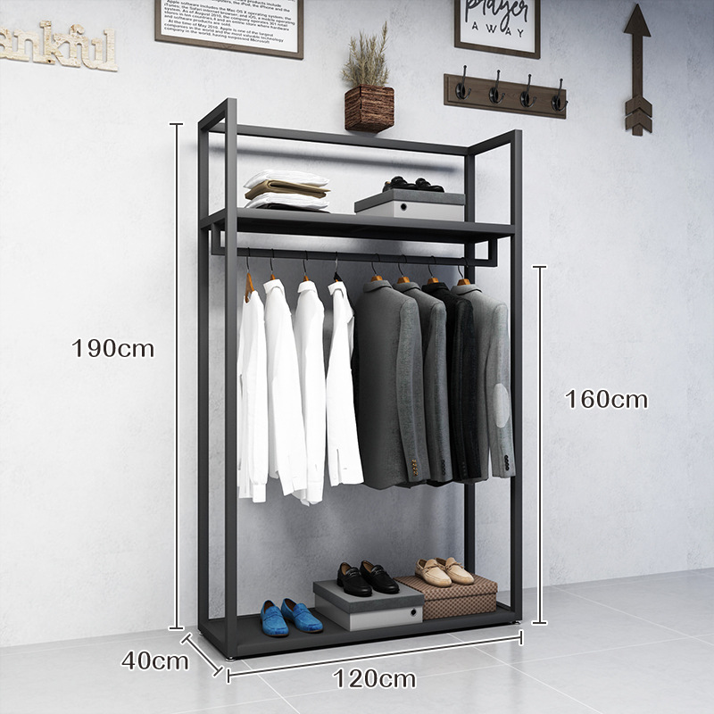 Kainice Hot Sale luxury cloth display stand wall mount shelves to mount for shop Display Racks for clothing stores clothing rack