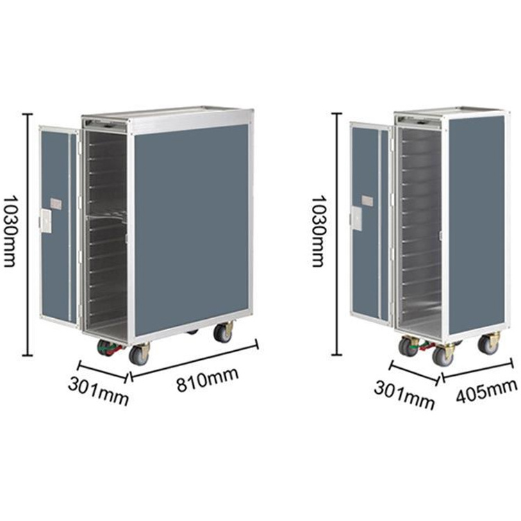 KAIRUN Atlas airline plane galley aluminum half full size food water cart plane airline catering trolley with high quality