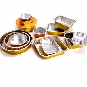 round  Barquettes Alu Jetables Traiteur 8389 R1L take away aluminium foil trays takeout container with lids